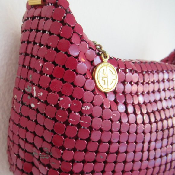 Vintage GC Metallic Mesh Shoulder Bag, Made in Hong Kong Medium Size, Red - Picture 13 of 15